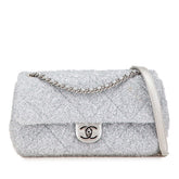 シャネル プールトゥ グリッター チェーン ショルダーバッグ A91984 シルバー マイクロファイバー ラムスキン レディース CHANEL 【中古】